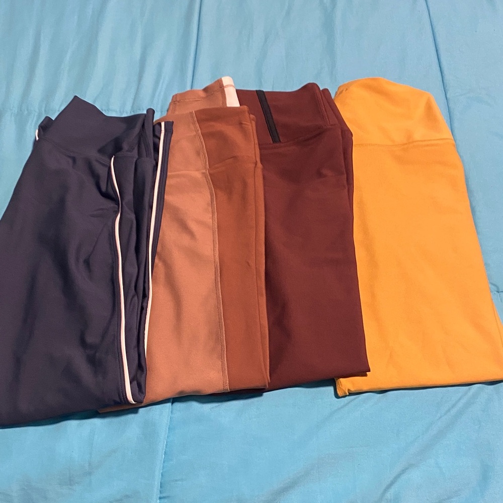 Women’s High-Rise Performance Leggings - Navy, Brown, Mustard